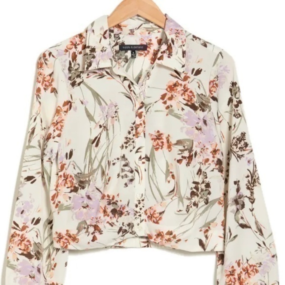 Supply & Demand Quincy Long Sleeve Floral Top Size XL
